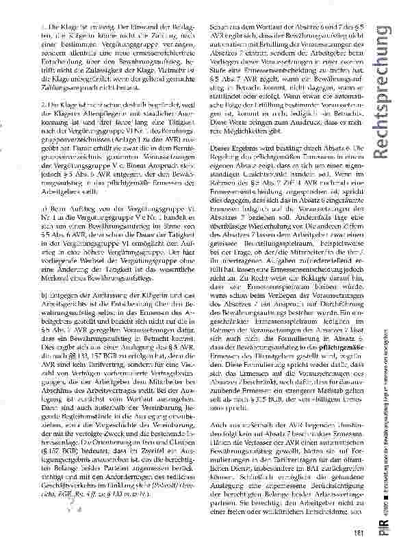 Vorschauseite 4: Entscheidung über den Bewährungsaufstieg liegt im Ermessen des Arbeitgebers