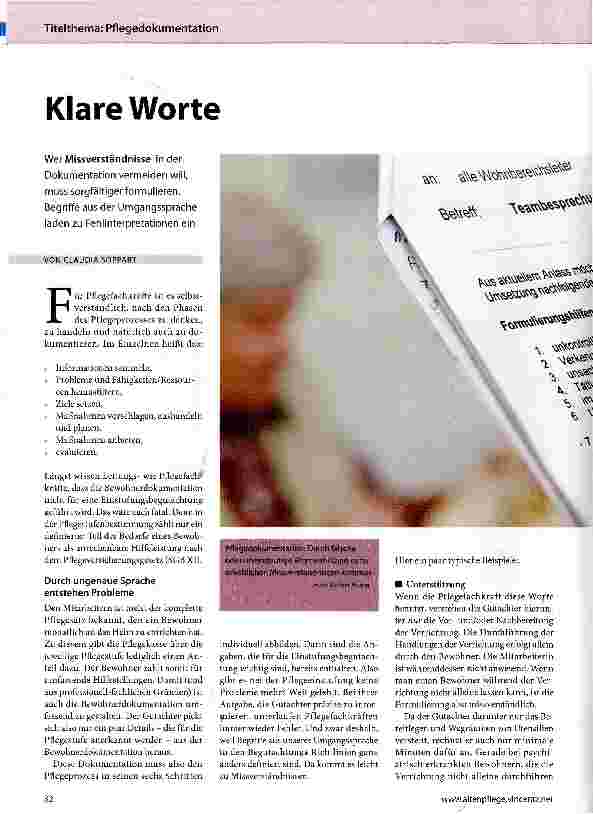 Vorschauseite 1: Klare Worte