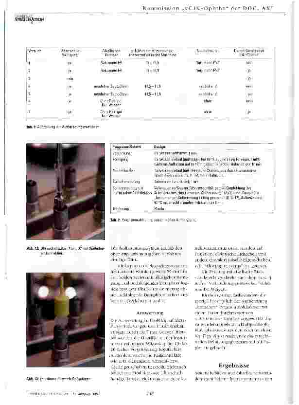 Vorschauseite 4: Prüfung alkalischer Reiniger zur maschinellen Aufbereitung augenchirurgischer Instrumente im Hinblick auf Materialverhalten und alkalische Rückstände