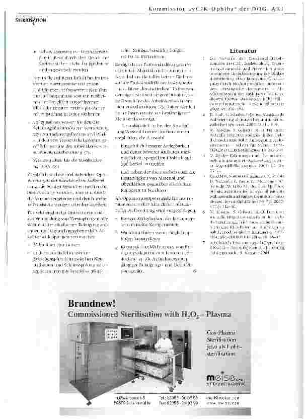 Vorschauseite 6: Prüfung alkalischer Reiniger zur maschinellen Aufbereitung augenchirurgischer Instrumente im Hinblick auf Materialverhalten und alkalische Rückstände