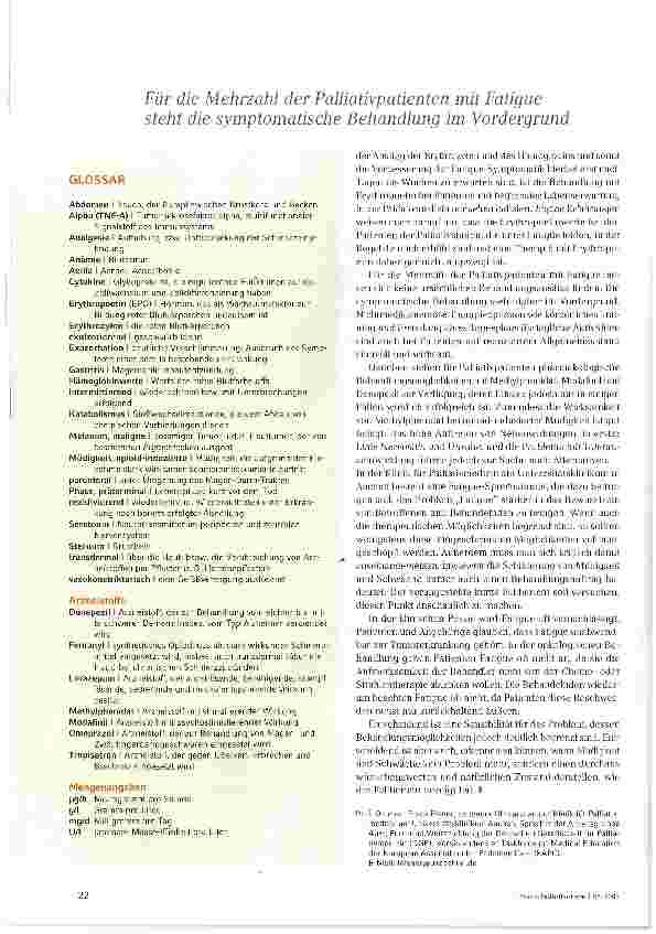 Vorschauseite 3: Klinische Praxis: Die Fatigue-Sprechstunde