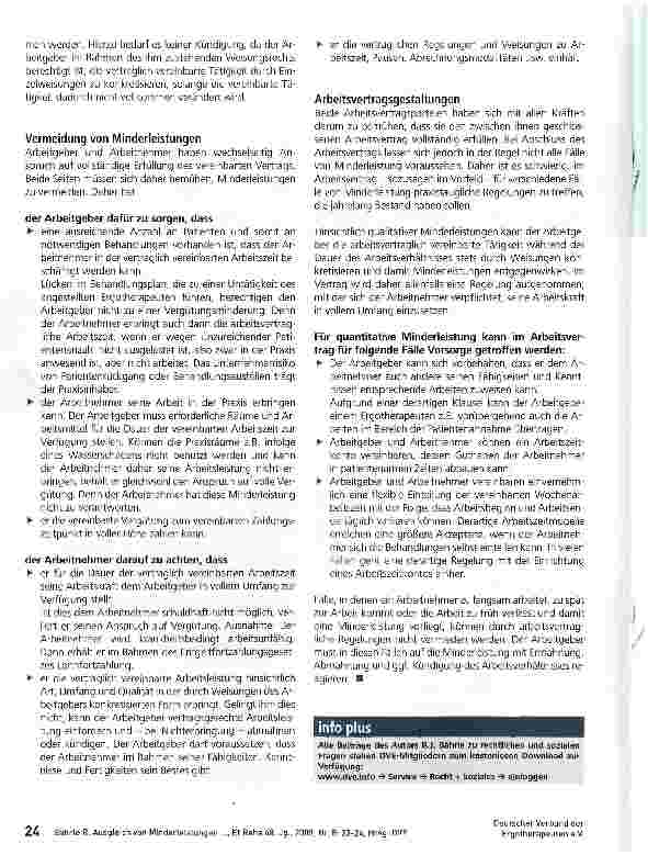 Vorschauseite 2: Ausgleich von Minderleistungen