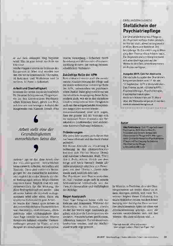 Vorschauseite 2: Was heisst «gute Arbeit» in der Psychiatriepflege?