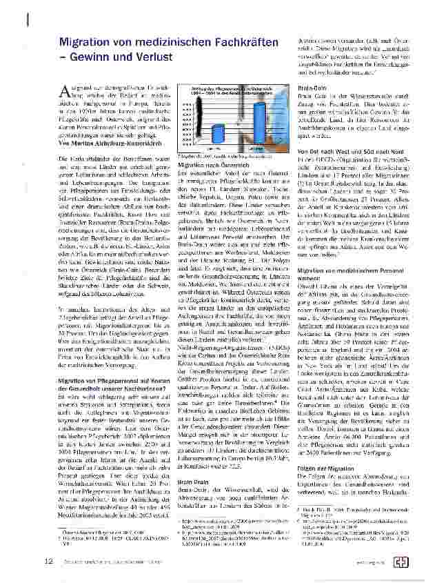 Vorschauseite 1: Migration von medizinischen Fachkräften - Gewinn und Verlust