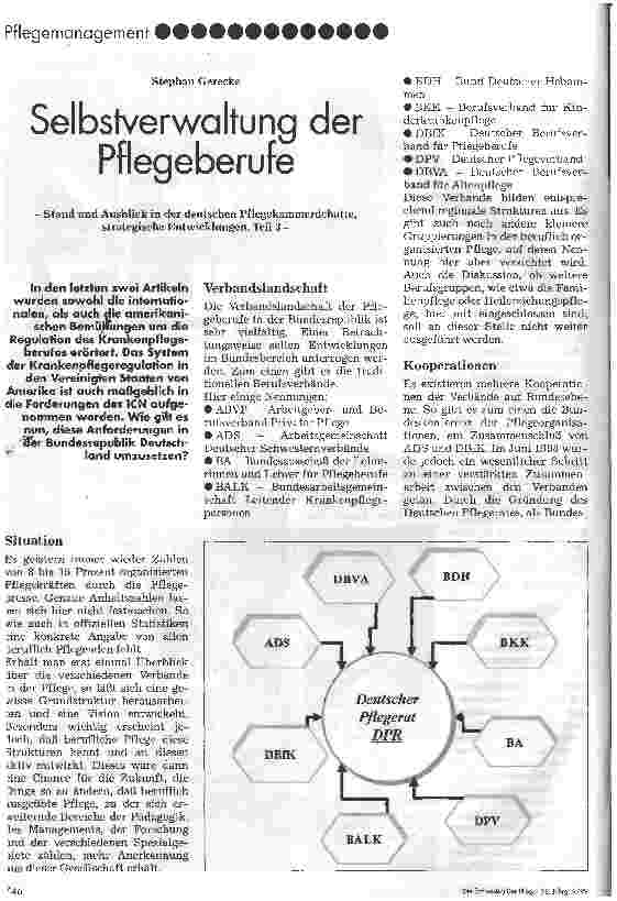 Vorschauseite 1: Selbstverwaltung der Pflegeberufe