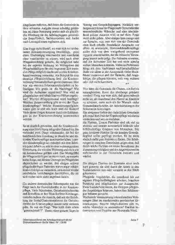 Vorschauseite 2: Krank zu Hause - wo ist die Gemeinde? Enttäuschte Erwartungen