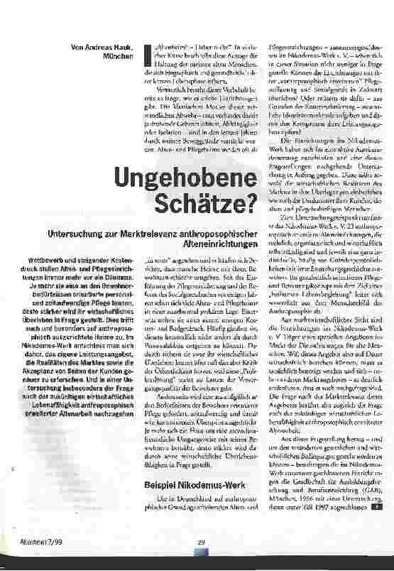 Vorschauseite 1: Ungehobene Schätze?