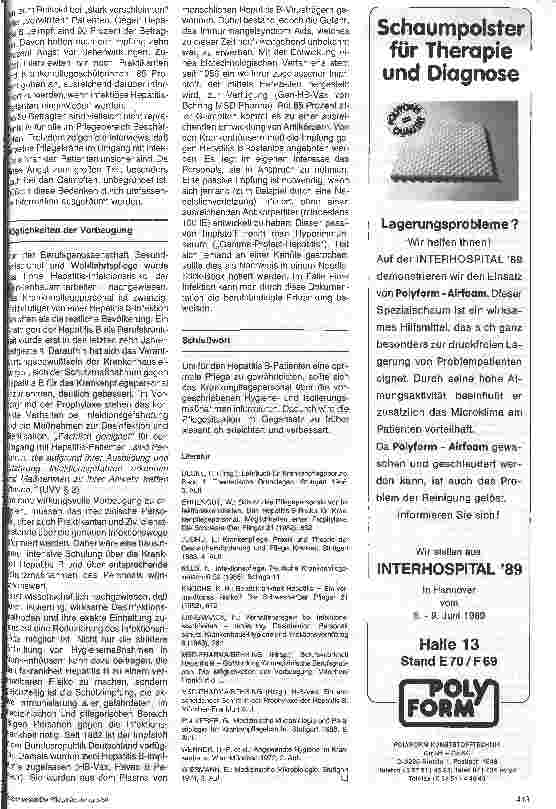 Vorschauseite 4: Thema: der Hepatitis B-Patient im Krankenhaus Braun-Preis für Krankenpflegeschulen 1988