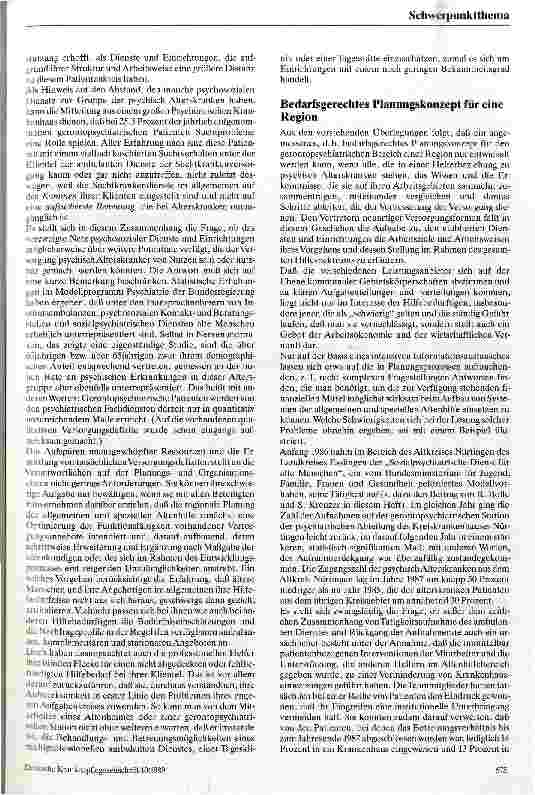 Vorschauseite 3: Bemerkungen zur Zusammenarbeit in der Versorgung psychisch Alterskranker