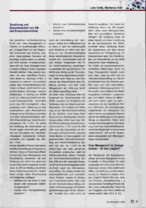 Vorschauseite 4: Case Management und Erwachsenenschutz Beispiel eines erfolgreichen Modells
