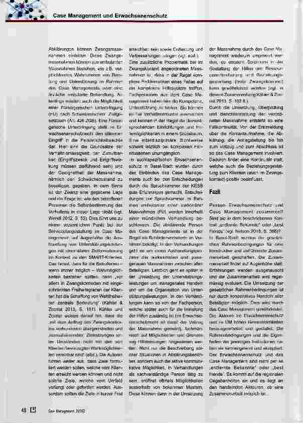 Vorschauseite 5: Case Management und Erwachsenenschutz Beispiel eines erfolgreichen Modells