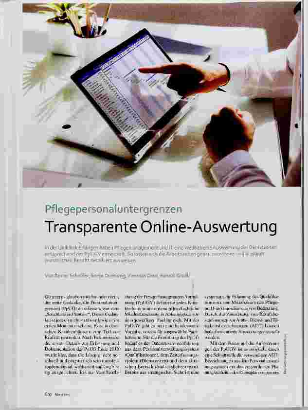 Vorschauseite 1: Pflegepersonaluntergrenzen Transparente Online-Auswertung