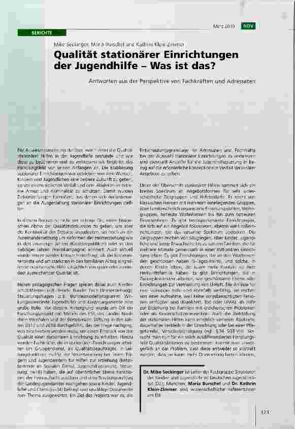Vorschauseite 1: Qualität stationärer Einrichtungen der Jugendhilfe Was ist das?