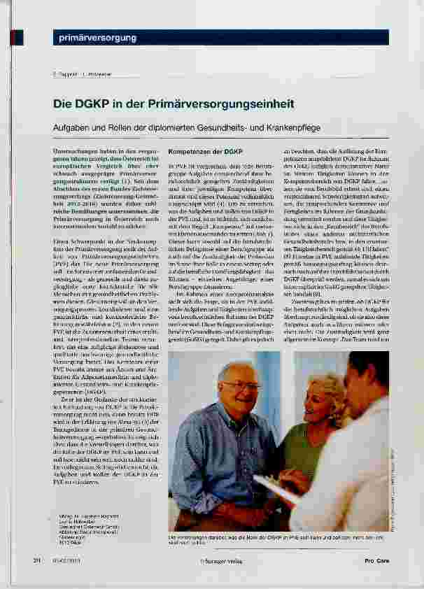 Vorschauseite 1: Die DGKP in der Primärversorgungseinheit