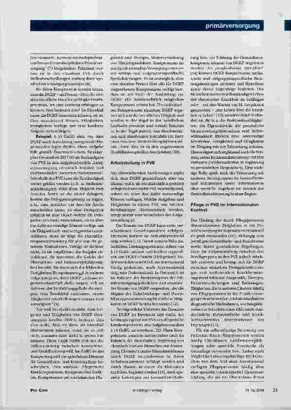 Vorschauseite 2: Die DGKP in der Primärversorgungseinheit