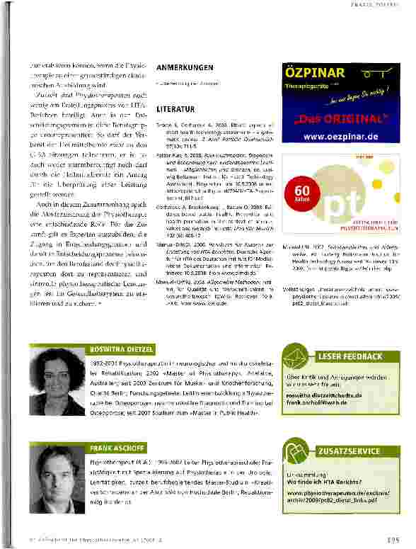 Vorschauseite 6: Health Technology Assessment