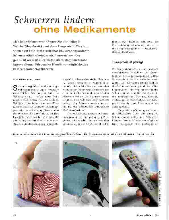 Vorschauseite 1: Schmerzen lindern ohne Medikamente