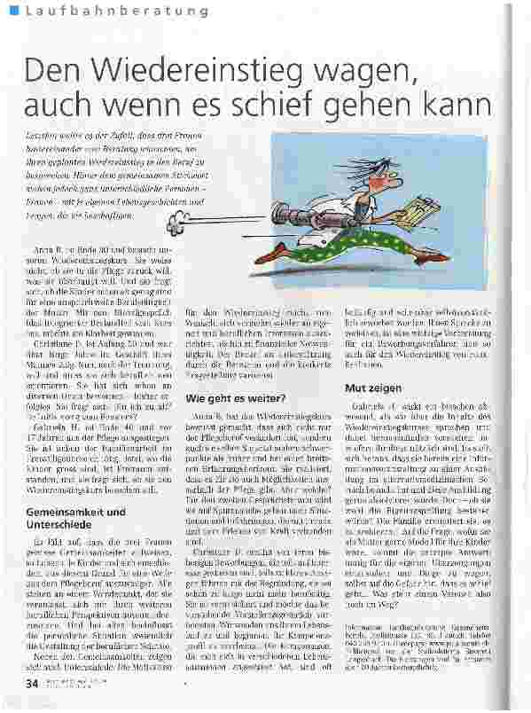Vorschauseite 1: Den Wiedereinstieg wagen, auch wenn es schief gehen kann
