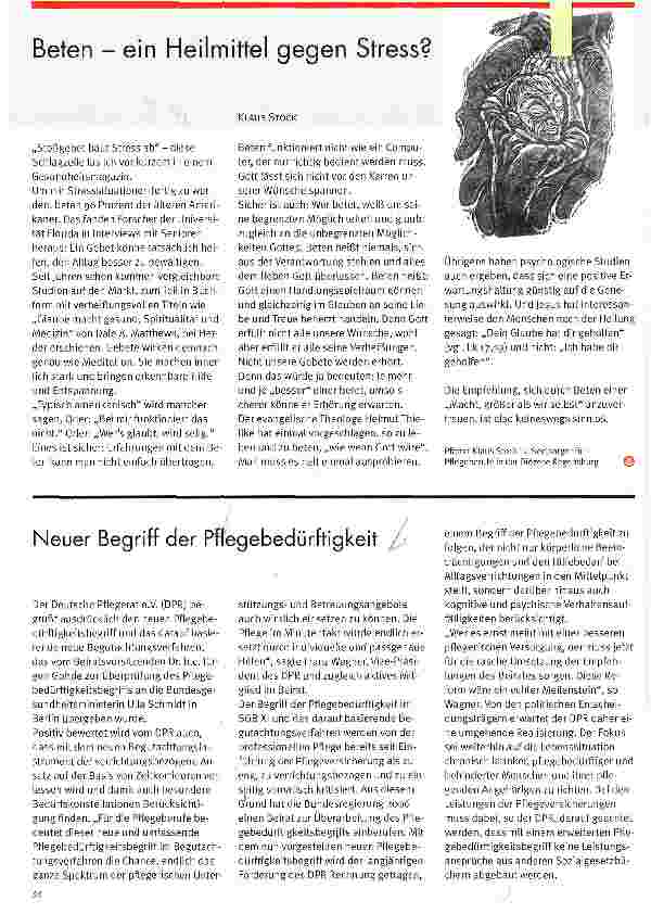 Vorschauseite 1: Neuer Begriff der Pftegebedürftigkeit