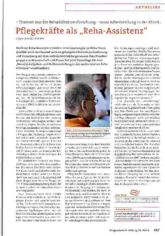 Vorschauseite 1: Pflegekräfte als „Reha-Assistenz