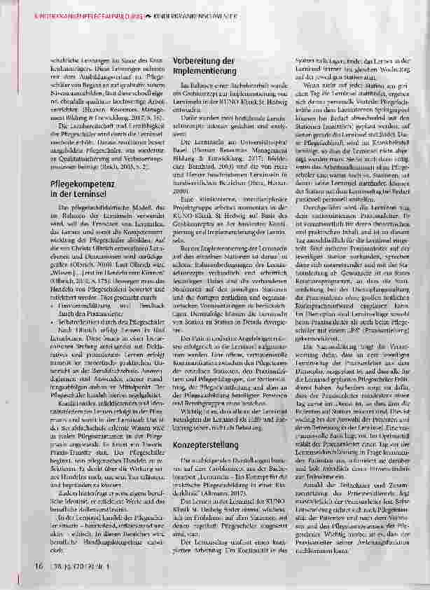 Vorschauseite 3: Lerninseln an der KUNO-Klinik St. Hedwig in Regensburg: Eine qualitative, effektive und effiziente Pflegeschülerausbildung im Kliniksetting