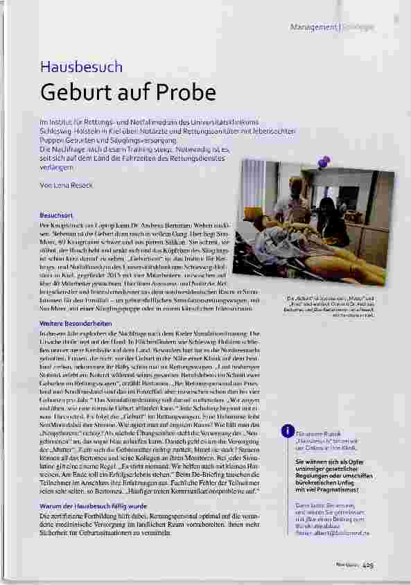 Vorschauseite 1: Hausbesuch Geburt auf Probe
