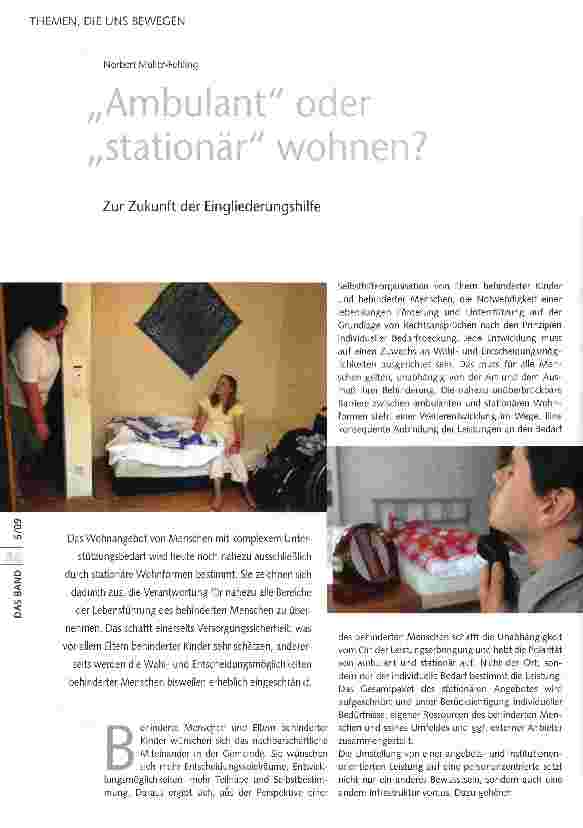 Vorschauseite 1: Ambulant oder stationär wohnen?