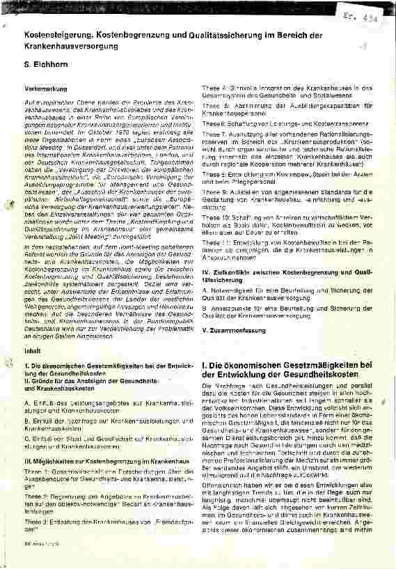 Vorschauseite 1: Kostensteigerung, Kostenbegrenzung, Qualitätssicherung im Bereich der Krankenhausversorgung