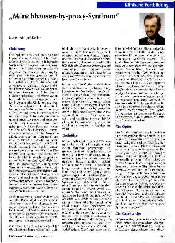 Vorschauseite 1: Münchhausen-by-proxy-Syndrom