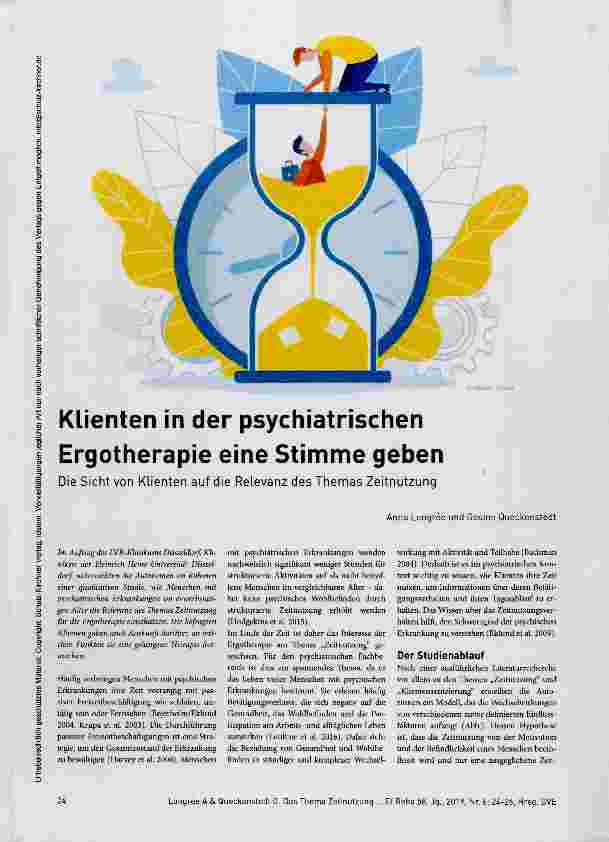Vorschauseite 1: Klienten in der psychiatrischen I Ergotherapie eine Stimme geben