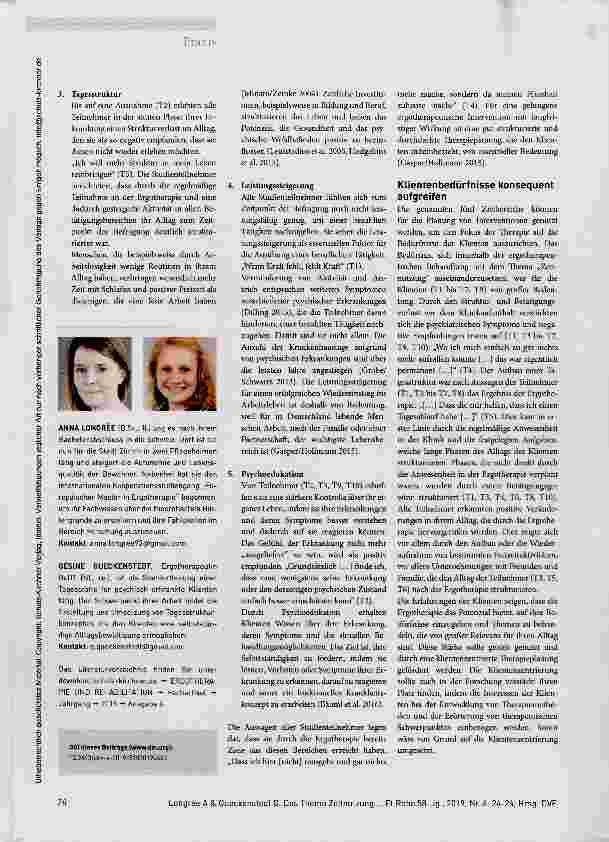 Vorschauseite 3: Klienten in der psychiatrischen I Ergotherapie eine Stimme geben