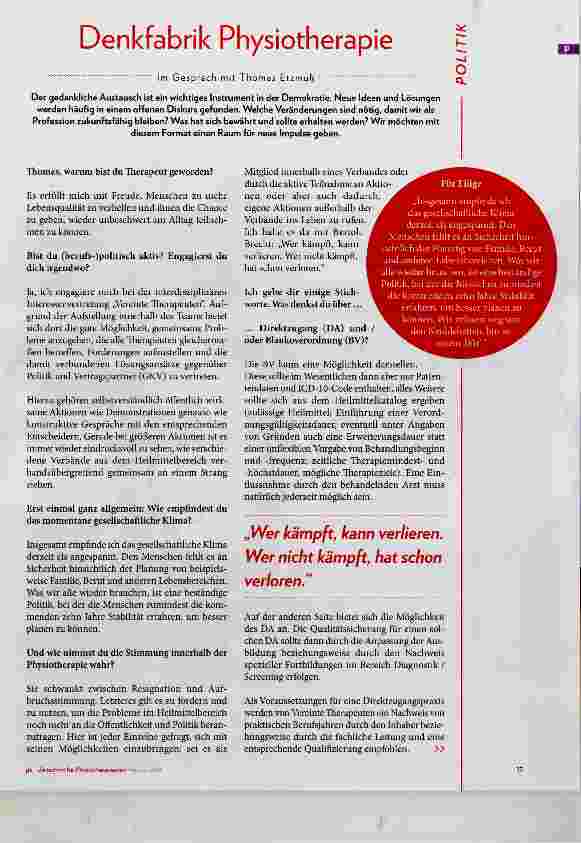 Vorschauseite 2: Denkfabrik Physiotherapie