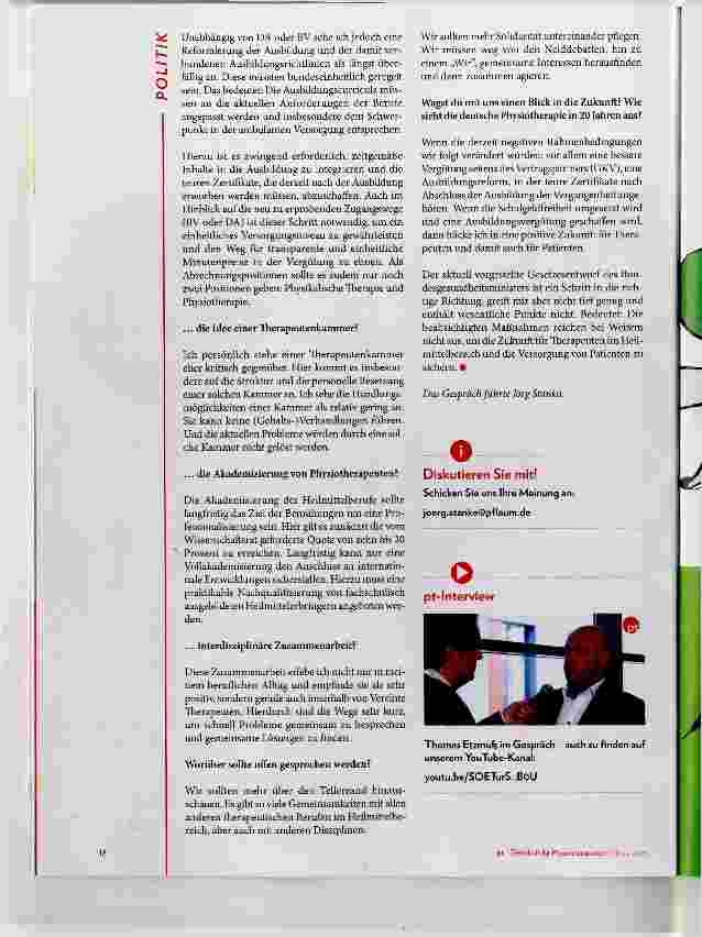 Vorschauseite 3: Denkfabrik Physiotherapie