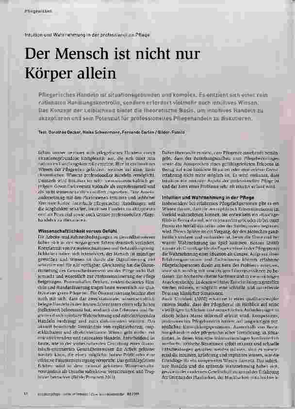 Vorschauseite 1: Der Mensch ist nicht nur Körper allein