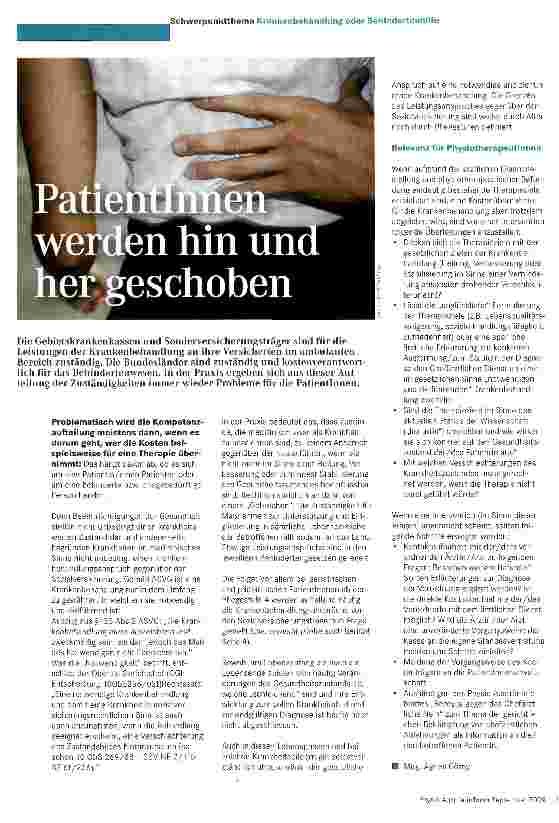 Vorschauseite 1: Patientinnen werden hin und her geschoben