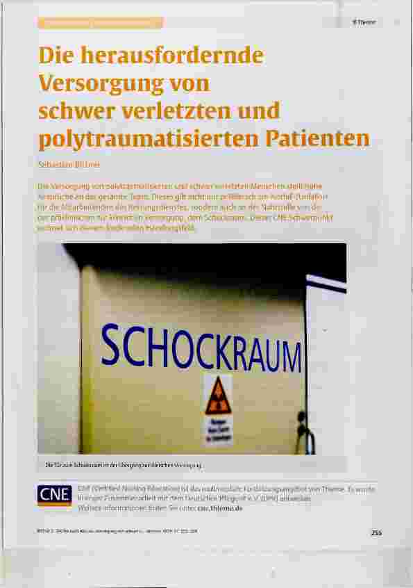 Vorschauseite 1: Die herausfordernde Versorgung von schwer verletzten und polytraumatisierten Patienten