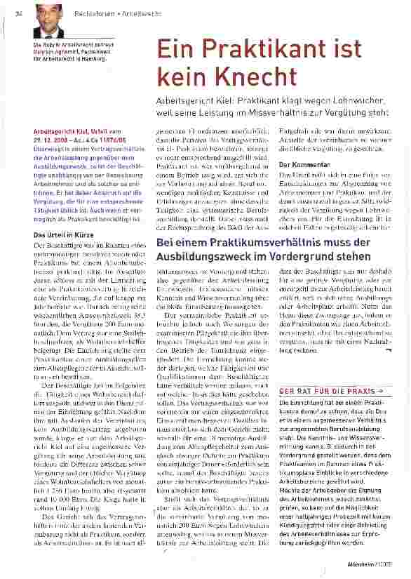 Vorschauseite 1: Ein Praktikant ist kein Knecht