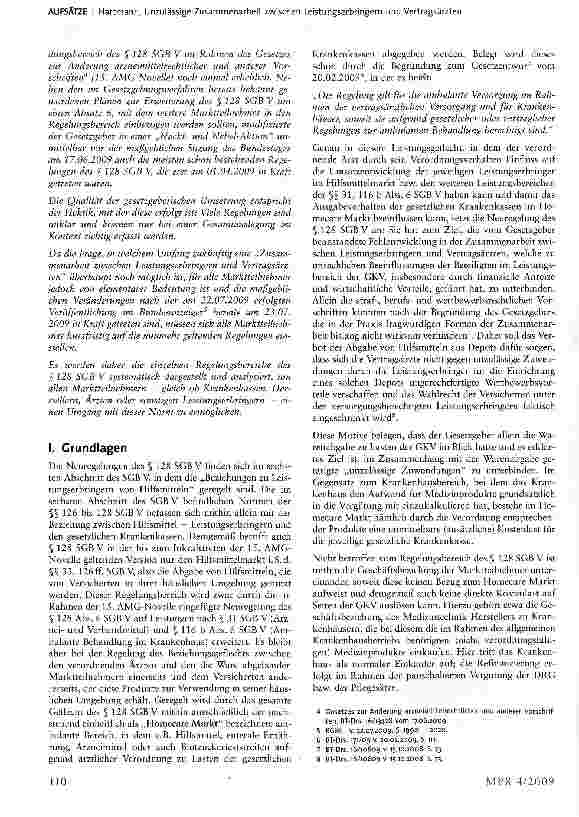 Vorschauseite 2: Unzulässige Zusammenarbeit zwischen Leistungserbringern und Vertragsärzten - Eine erste Bestandsaufnahme der Neuregelung des § 128 SGB V i. d. F der 15. AMG-Novelle