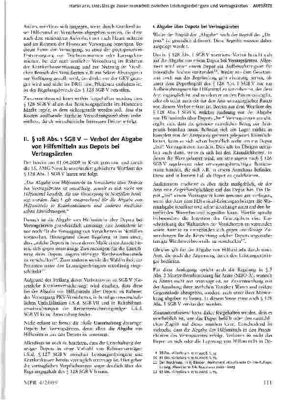 Vorschauseite 3: Unzulässige Zusammenarbeit zwischen Leistungserbringern und Vertragsärzten - Eine erste Bestandsaufnahme der Neuregelung des § 128 SGB V i. d. F der 15. AMG-Novelle