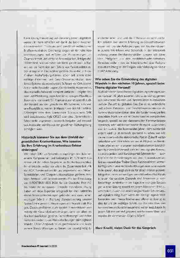 Vorschauseite 2: Versand der Arztund Patientenkommunikation hat Optimierungspotenzial