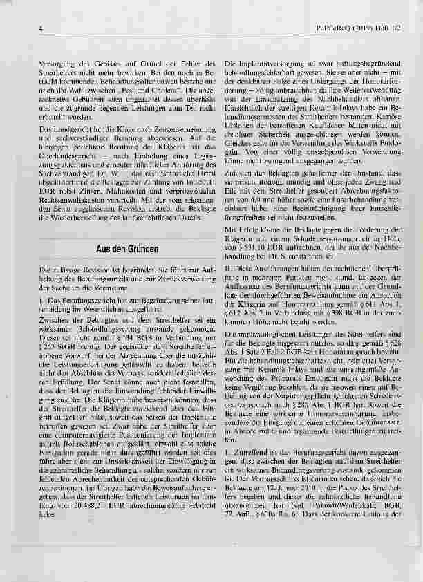 Vorschauseite 2: Anspruch des Patienten auf Schadensersatz hei einer schuldhaftenFehlleistung des Arztes
