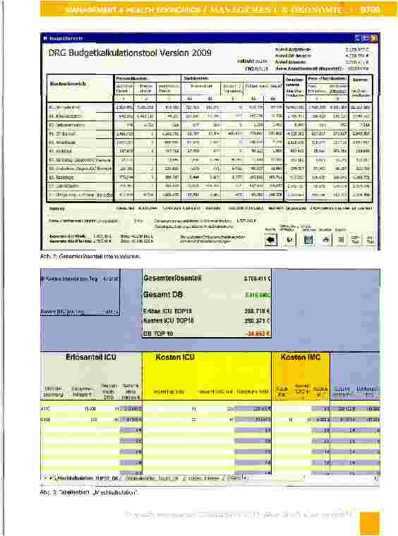 Vorschauseite 5: Budgetkalkulationstool 2009 des BDA