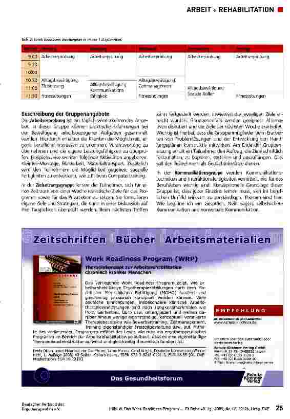 Vorschauseite 3: Das WORK READINESS PROGRAM