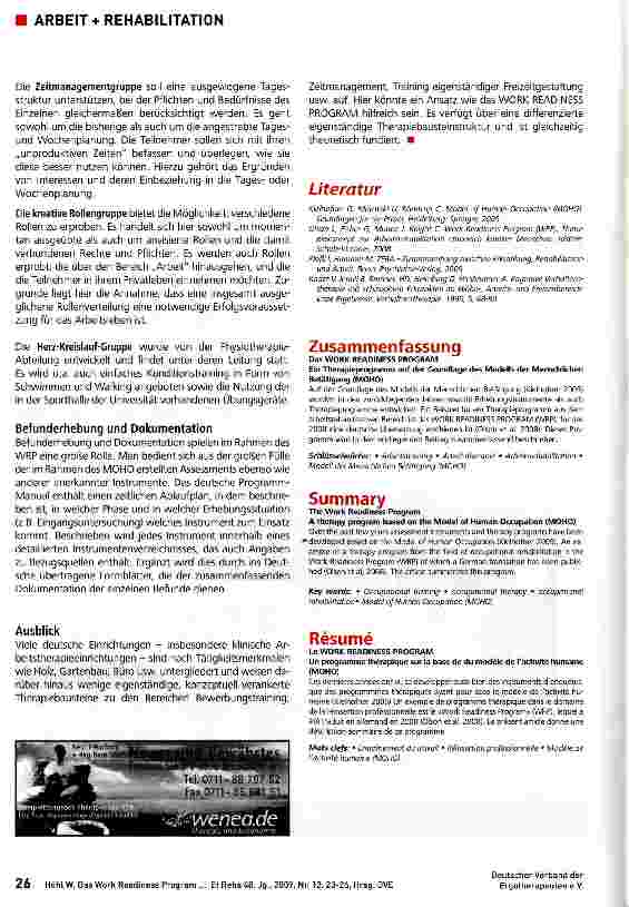 Vorschauseite 4: Das WORK READINESS PROGRAM