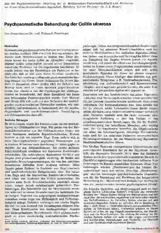 Vorschauseite 1: Psychosomatische Behandlung der Colitis ulcerosa
