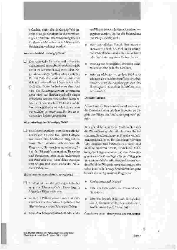 Vorschauseite 3: Schweigepflicht und Gemeindebezug Ergebnisse eines Rechtsgutachtens