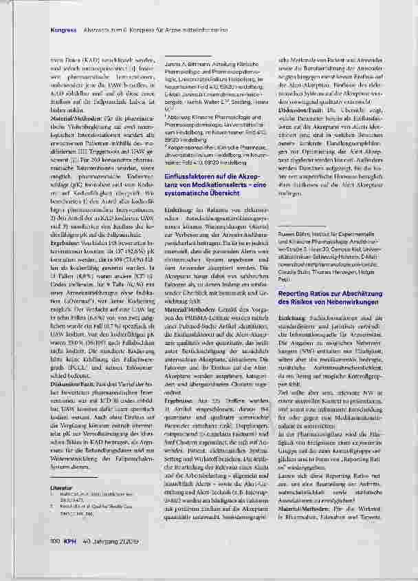 Vorschauseite 2: Der Apotheker als Wissensmanager mehr Sicherheit für Arzt und Patient