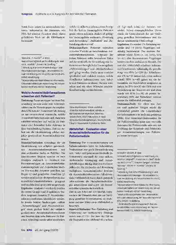 Vorschauseite 6: Der Apotheker als Wissensmanager mehr Sicherheit für Arzt und Patient