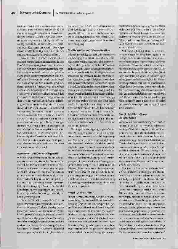 Vorschauseite 2: Herausforderung Demenz