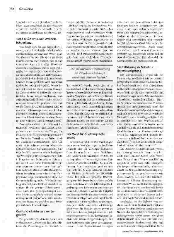 Vorschauseite 2: Zwischen Kassenversorgung und Beauty-Angeboten